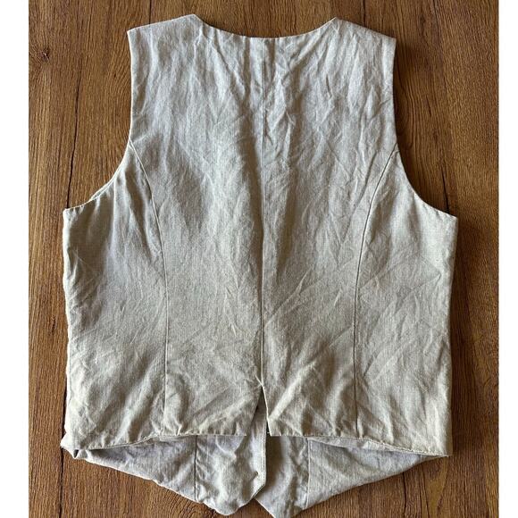 Madewell Linen Beige Vest Size 2 - Picture 8 of 8